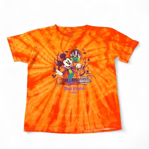 2023 Disney Parks Mickeys Not So Scary Halloween Party Shirt Glow TieDye Youth M - Picture 1 of 7